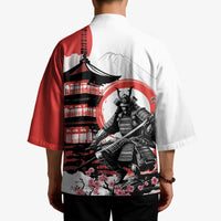 Japanese Samurai Warrior Enso Kimono Japan Pagoda Sakura Watercolor - Wonder Print Shop
