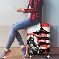 Japanese Samurai Warrior Enso Luggage Cover Japan Pagoda Sakura Watercolor - Wonder Print Shop