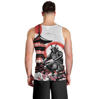 Japanese Samurai Warrior Enso Men Tank Top Japan Pagoda Sakura Watercolor - Wonder Print Shop