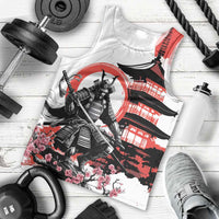 Japanese Samurai Warrior Enso Men Tank Top Japan Pagoda Sakura Watercolor - Wonder Print Shop