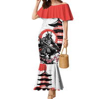 Japanese Samurai Warrior Enso Mermaid Dress Japan Pagoda Sakura Watercolor - Wonder Print Shop