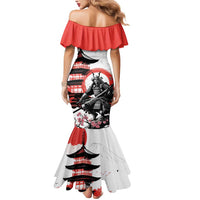 Japanese Samurai Warrior Enso Mermaid Dress Japan Pagoda Sakura Watercolor - Wonder Print Shop