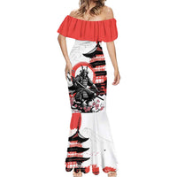Japanese Samurai Warrior Enso Mermaid Dress Japan Pagoda Sakura Watercolor - Wonder Print Shop