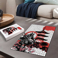 Japanese Samurai Warrior Enso Puzzle Japan Pagoda Sakura Watercolor - Wonder Print Shop