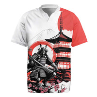 Japanese Samurai Warrior Enso Rugby Jersey Japan Pagoda Sakura Watercolor - Wonder Print Shop