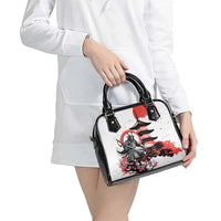 Japanese Samurai Warrior Enso Shoulder Handbag Japan Pagoda Sakura Watercolor - Wonder Print Shop