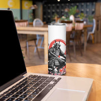 Japanese Samurai Warrior Enso Skinny Tumbler Japan Pagoda Sakura Watercolor - Wonder Print Shop