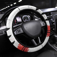 Japanese Samurai Warrior Enso Steering Wheel Cover Japan Pagoda Sakura Watercolor - Wonder Print Shop