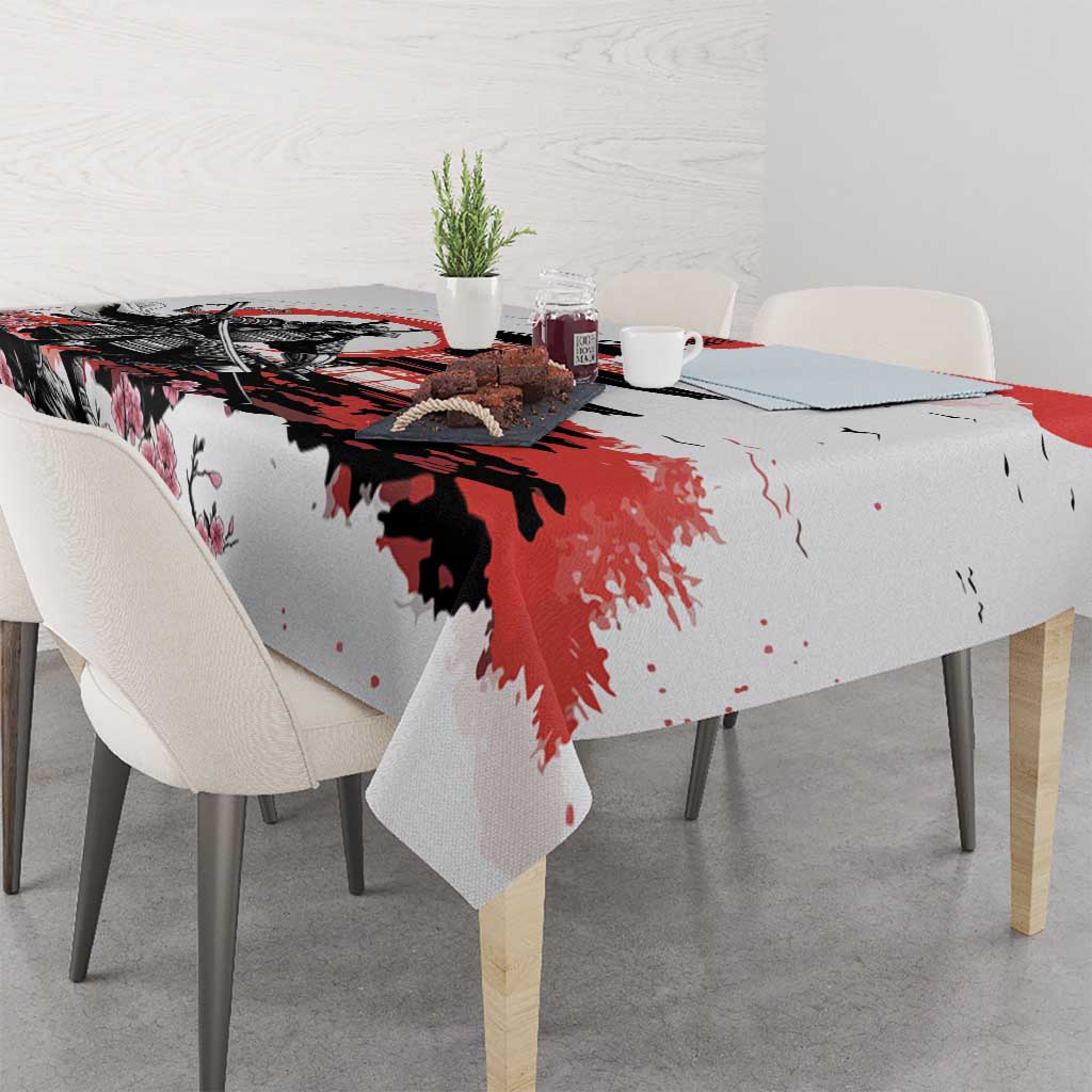 Japanese Samurai Warrior Enso Tablecloth Japan Pagoda Sakura Watercolor - Wonder Print Shop