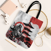 Japanese Samurai Warrior Enso Tote Bag Japan Pagoda Sakura Watercolor - Wonder Print Shop