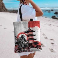 Japanese Samurai Warrior Enso Tote Bag Japan Pagoda Sakura Watercolor - Wonder Print Shop
