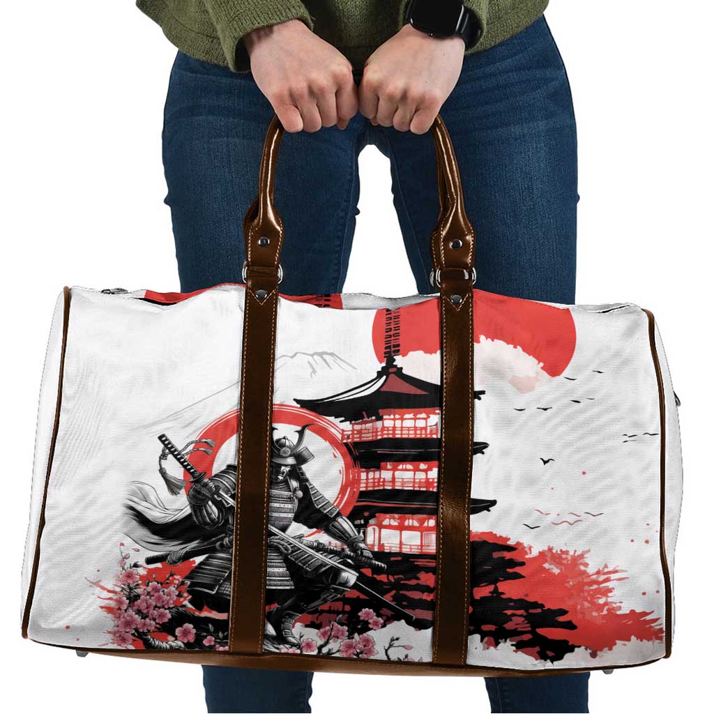 Japanese Samurai Warrior Enso Travel Bag Japan Pagoda Sakura Watercolor - Wonder Print Shop