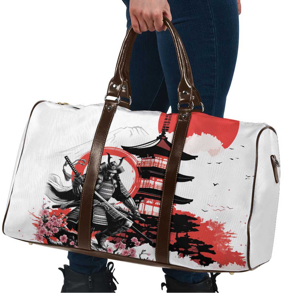 Japanese Samurai Warrior Enso Travel Bag Japan Pagoda Sakura Watercolor - Wonder Print Shop