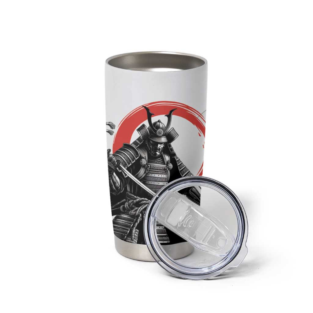 Japanese Samurai Warrior Enso Tumbler Cup Japan Pagoda Sakura Watercolor - Wonder Print Shop