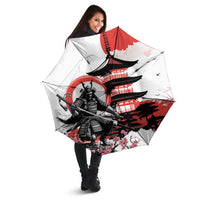 Japanese Samurai Warrior Enso Umbrella Japan Pagoda Sakura Watercolor - Wonder Print Shop