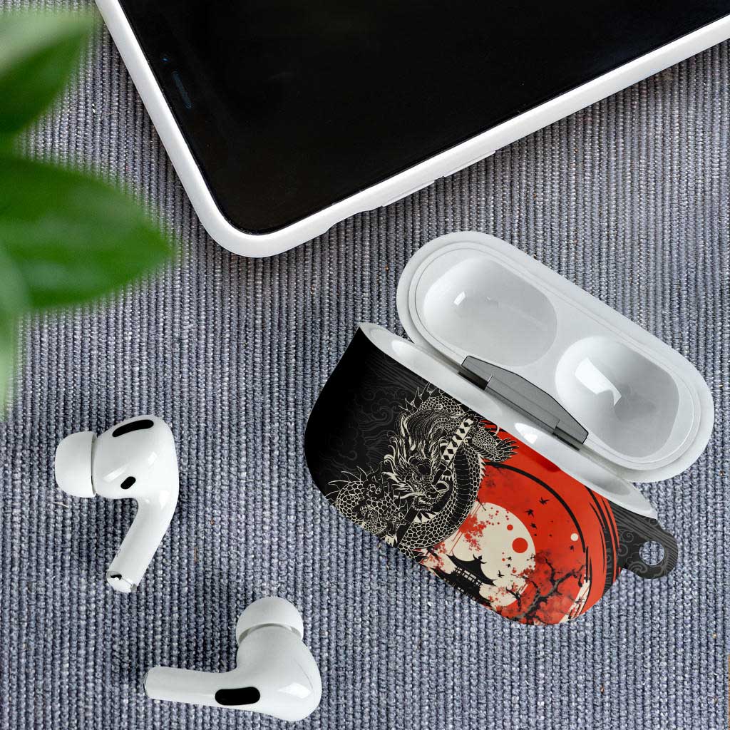 Japanese Dragon Katana Enso AirPods Case Japan Pagoda Seamless Cloud - Wonder Print Shop