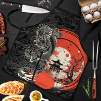 Japanese Dragon Katana Enso Apron Japan Pagoda Seamless Cloud - Wonder Print Shop