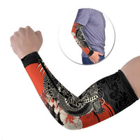 Japanese Dragon Katana Enso Arm Sleeves Japan Pagoda Seamless Cloud - Wonder Print Shop
