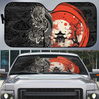 Japanese Dragon Katana Enso Auto Sun Shade Japan Pagoda Seamless Cloud - Wonder Print Shop