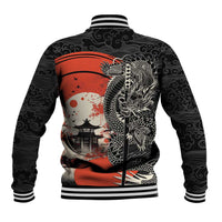 Japanese Dragon Katana Enso Baseball Jacket Japan Pagoda Seamless Cloud - Wonder Print Shop