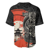 Japanese Dragon Katana Enso Baseball Jersey Japan Pagoda Seamless Cloud - Wonder Print Shop