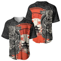 Japanese Dragon Katana Enso Baseball Jersey Japan Pagoda Seamless Cloud - Wonder Print Shop