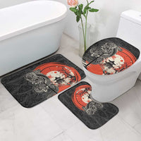 Japanese Dragon Katana Enso Bathroom Set Japan Pagoda Seamless Cloud - Wonder Print Shop
