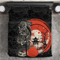 Japanese Dragon Katana Enso Bedding Set Japan Pagoda Seamless Cloud - Wonder Print Shop