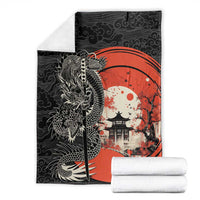 Japanese Dragon Katana Enso Blanket Japan Pagoda Seamless Cloud - Wonder Print Shop