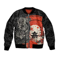 Japanese Dragon Katana Enso Bomber Jacket Japan Pagoda Seamless Cloud - Wonder Print Shop