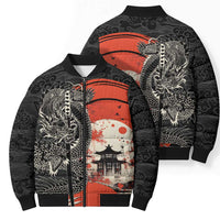 Japanese Dragon Katana Enso Bomber Puffer Jacket Japan Pagoda Seamless Cloud - Wonder Print Shop