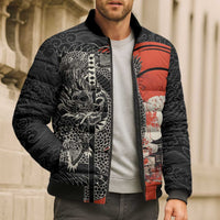 Japanese Dragon Katana Enso Bomber Puffer Jacket Japan Pagoda Seamless Cloud - Wonder Print Shop