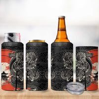 Japanese Dragon Katana Enso 4 in 1 Can Cooler Tumbler Japan Pagoda Seamless Cloud - Wonder Print Shop
