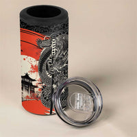 Japanese Dragon Katana Enso 4 in 1 Can Cooler Tumbler Japan Pagoda Seamless Cloud - Wonder Print Shop