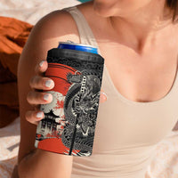 Japanese Dragon Katana Enso 4 in 1 Can Cooler Tumbler Japan Pagoda Seamless Cloud - Wonder Print Shop