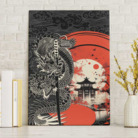 Japanese Dragon Katana Enso Canvas Wall Art Japan Pagoda Seamless Cloud - Wonder Print Shop