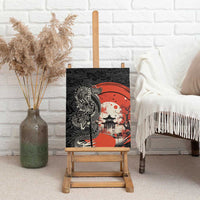 Japanese Dragon Katana Enso Canvas Wall Art Japan Pagoda Seamless Cloud - Wonder Print Shop