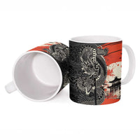 Japanese Dragon Katana Enso Ceramic Mug Japan Pagoda Seamless Cloud - Wonder Print Shop