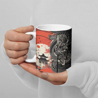 Japanese Dragon Katana Enso Ceramic Mug Japan Pagoda Seamless Cloud - Wonder Print Shop