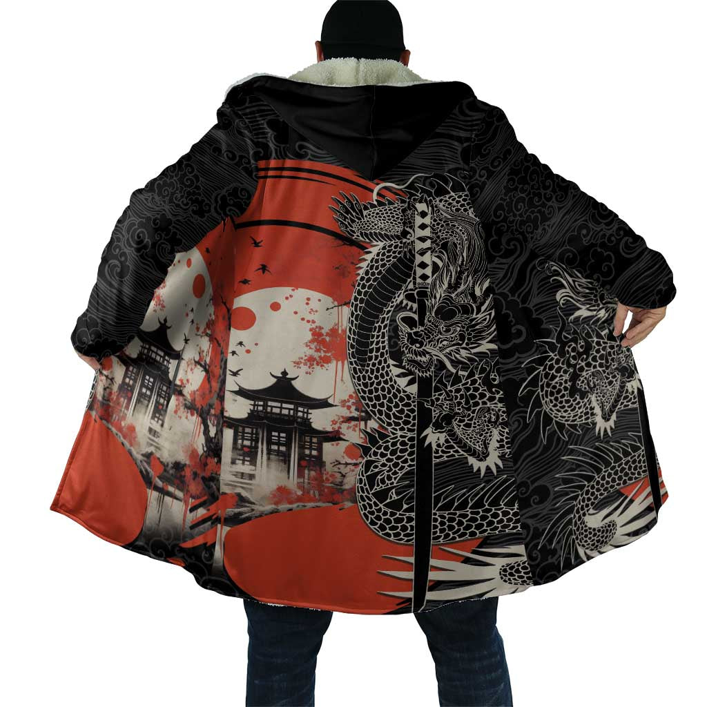 Japanese Dragon Katana Enso Cloak Japan Pagoda Seamless Cloud - Wonder Print Shop