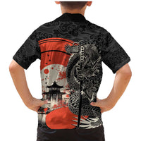 Japanese Dragon Katana Enso Family Matching Mermaid Dress and Hawaiian Shirt Japan Pagoda Seamless Cloud - Wonder Print Shop