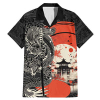 Japanese Dragon Katana Enso Family Matching Mermaid Dress and Hawaiian Shirt Japan Pagoda Seamless Cloud - Wonder Print Shop