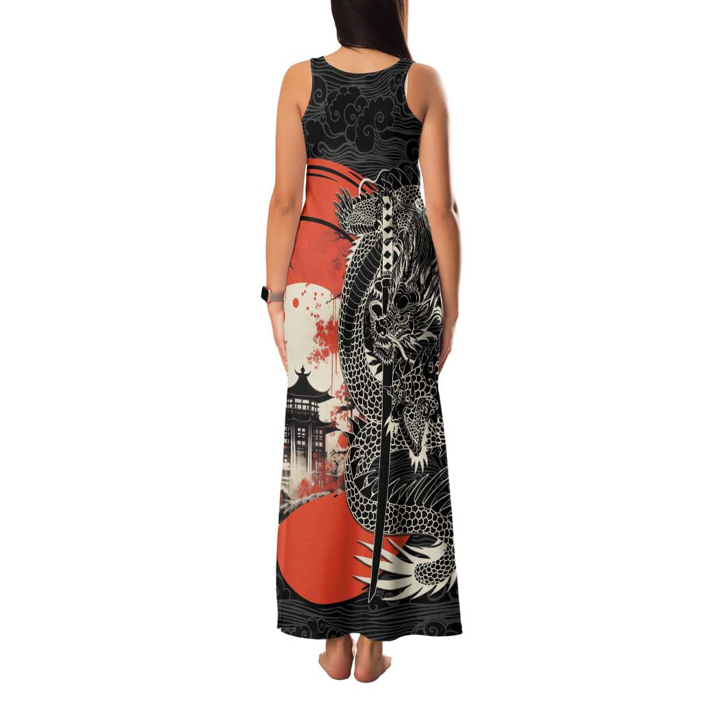 Japanese Dragon Katana Enso Family Matching Tank Maxi Dress and Hawaiian Shirt Japan Pagoda Seamless Cloud - Wonder Print Shop