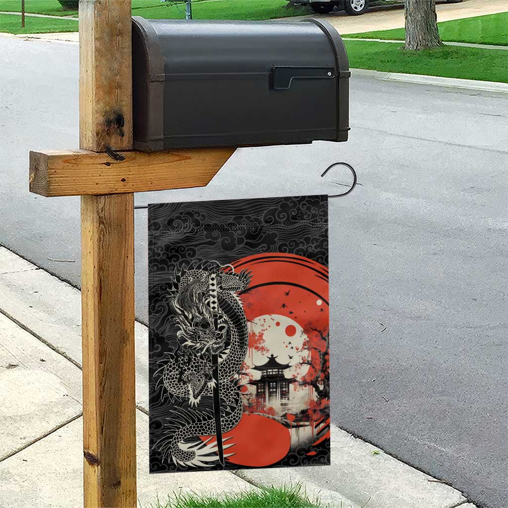 Japanese Dragon Katana Enso Garden Flag Japan Pagoda Seamless Cloud - Wonder Print Shop