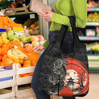Japanese Dragon Katana Enso Grocery Bag Japan Pagoda Seamless Cloud - Wonder Print Shop