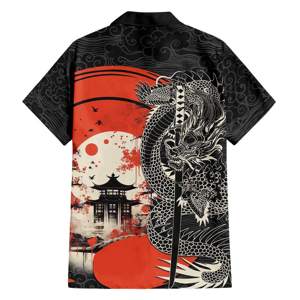 Japanese Dragon Katana Enso Hawaiian Shirt Japan Pagoda Seamless Cloud - Wonder Print Shop