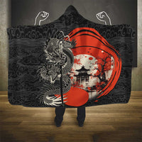 Japanese Dragon Katana Enso Hooded Blanket Japan Pagoda Seamless Cloud - Wonder Print Shop