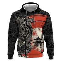 Japanese Dragon Katana Enso Hoodie Japan Pagoda Seamless Cloud - Wonder Print Shop