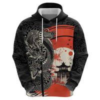 Japanese Dragon Katana Enso Hoodie Japan Pagoda Seamless Cloud - Wonder Print Shop