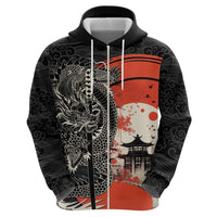 Japanese Dragon Katana Enso Hoodie Japan Pagoda Seamless Cloud - Wonder Print Shop